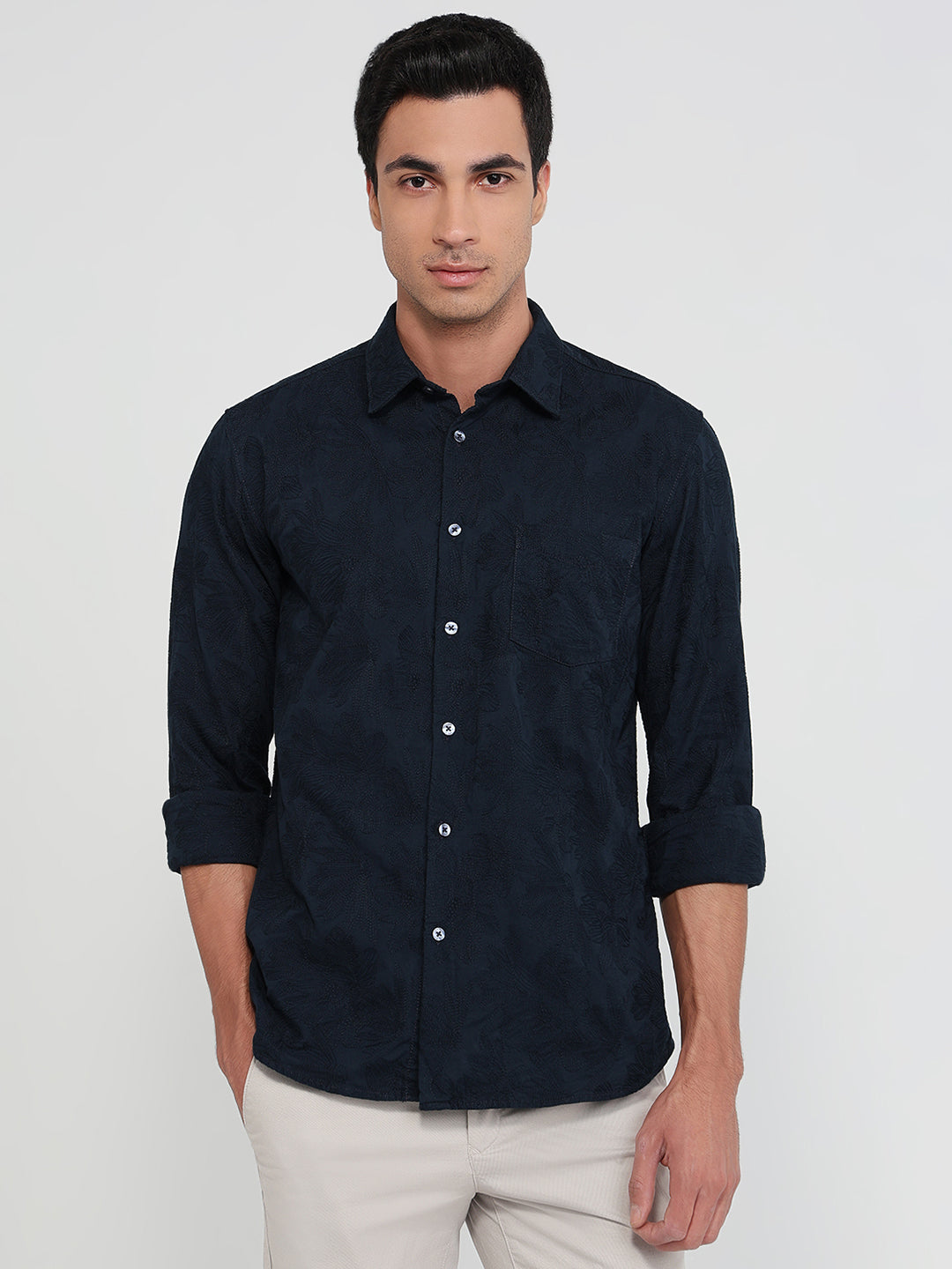 Parx Blue Casual Shirt