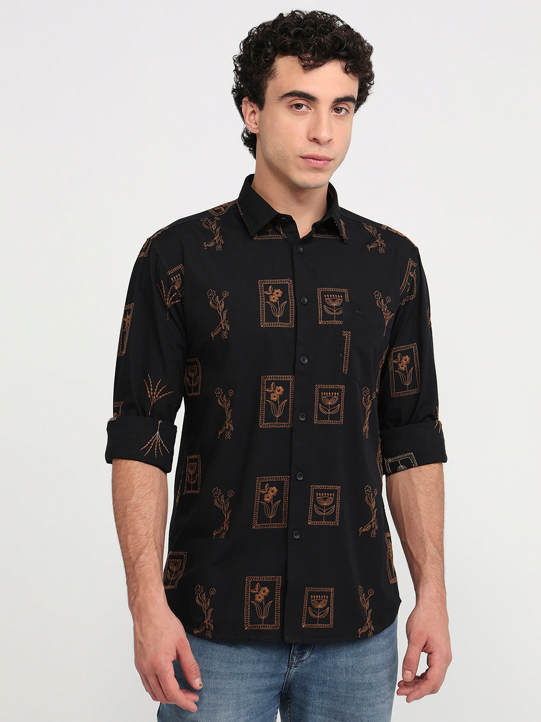 Parx Black Casual Shirt