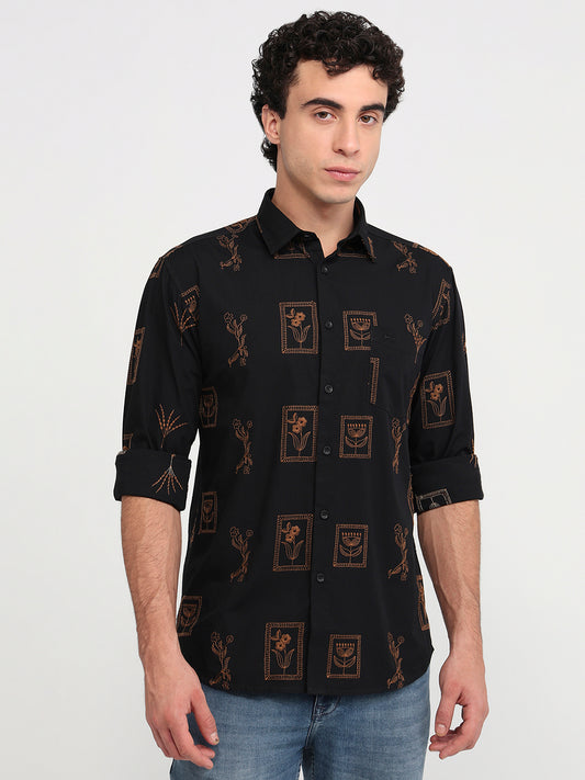 Parx Black Casual Shirt