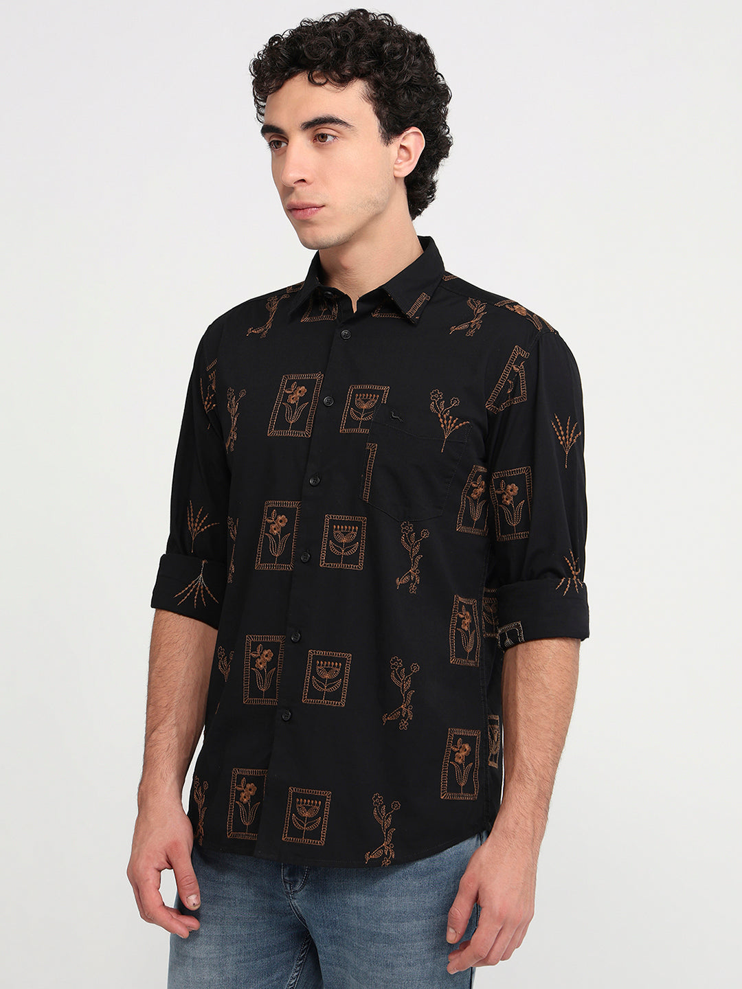 Parx Black Casual Shirt