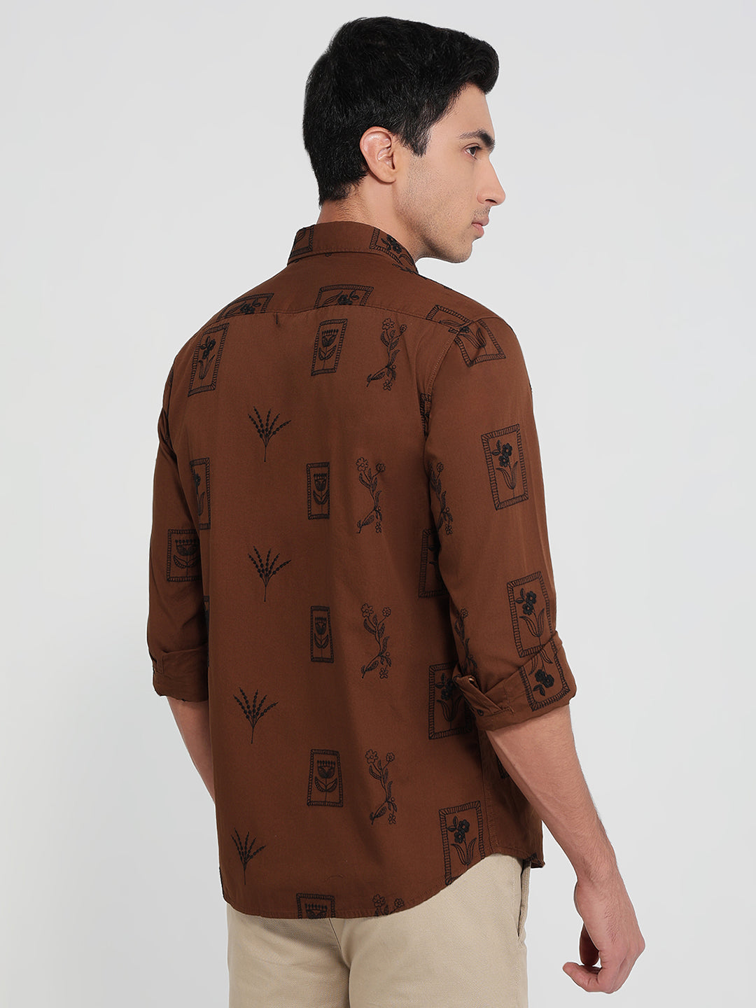 Parx Brown Casual Shirt