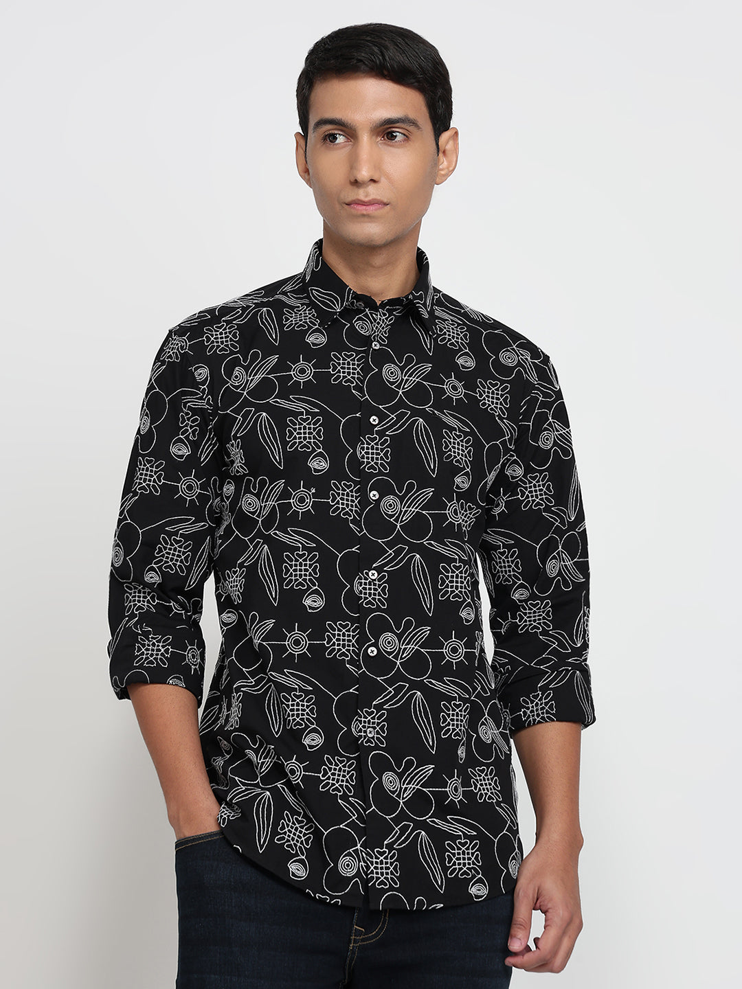 Parx Black Casual Shirt
