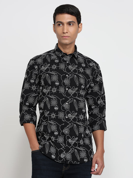 Parx Black Casual Shirt