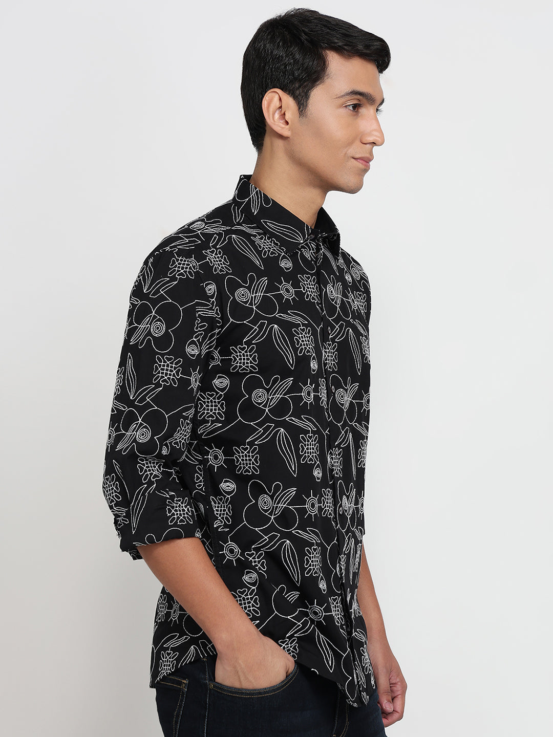 Parx Black Casual Shirt