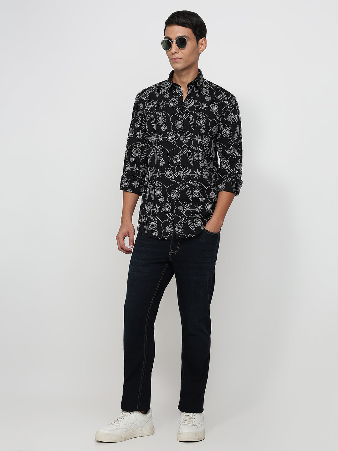Parx Black Casual Shirt