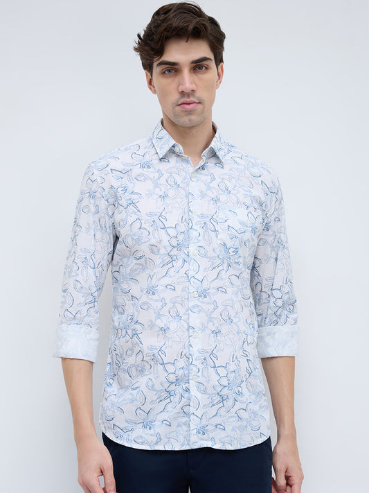 Parx Blue Casual Shirt