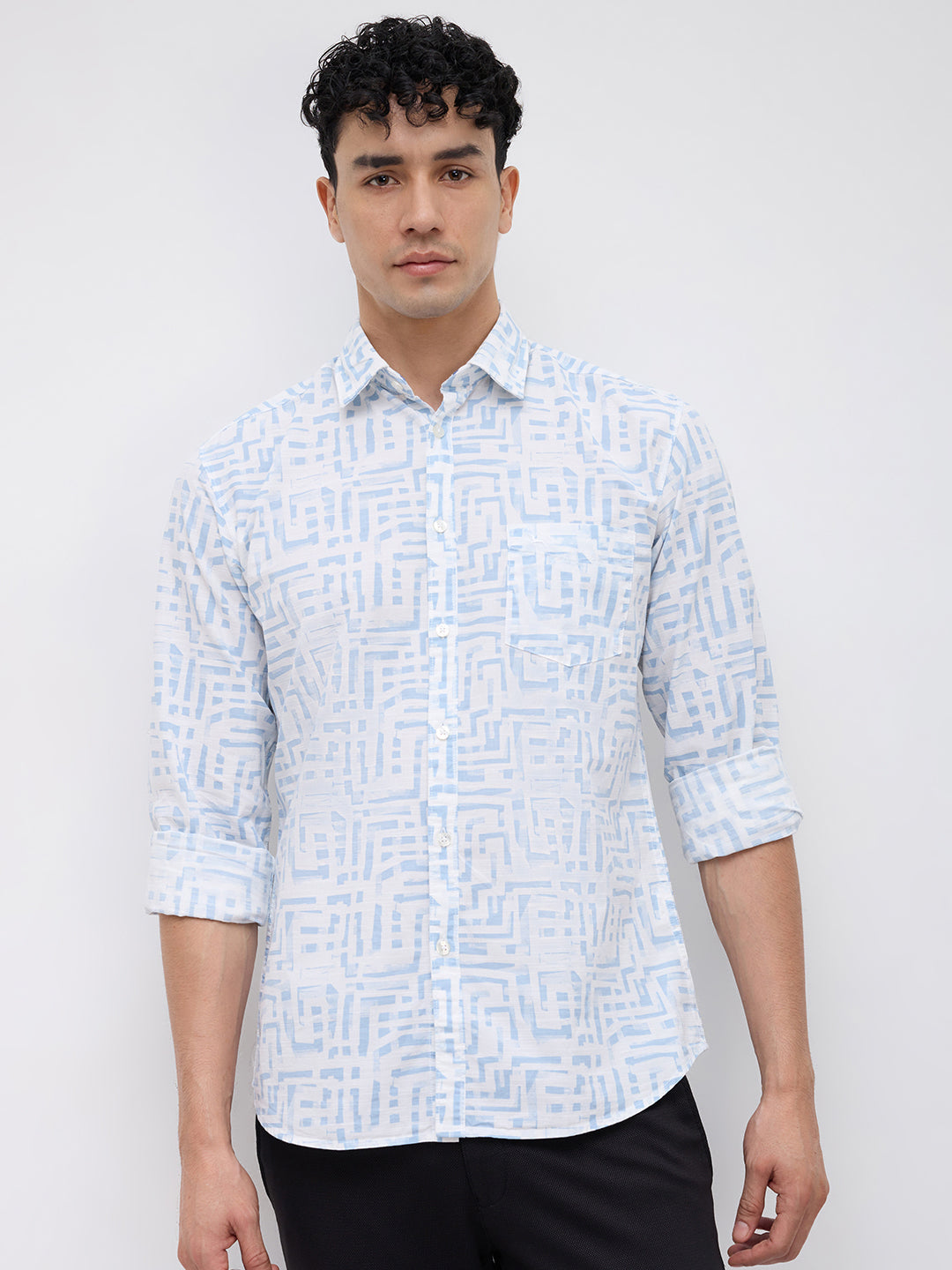 Parx Blue Casual Shirt