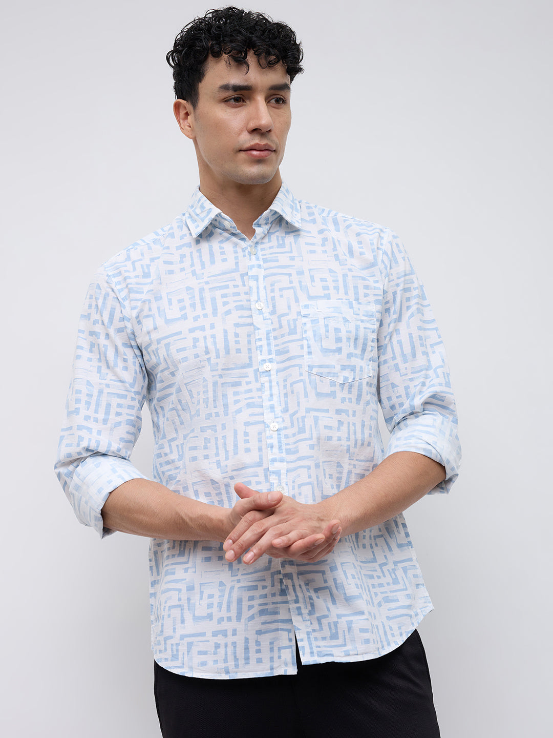 Parx Blue Casual Shirt