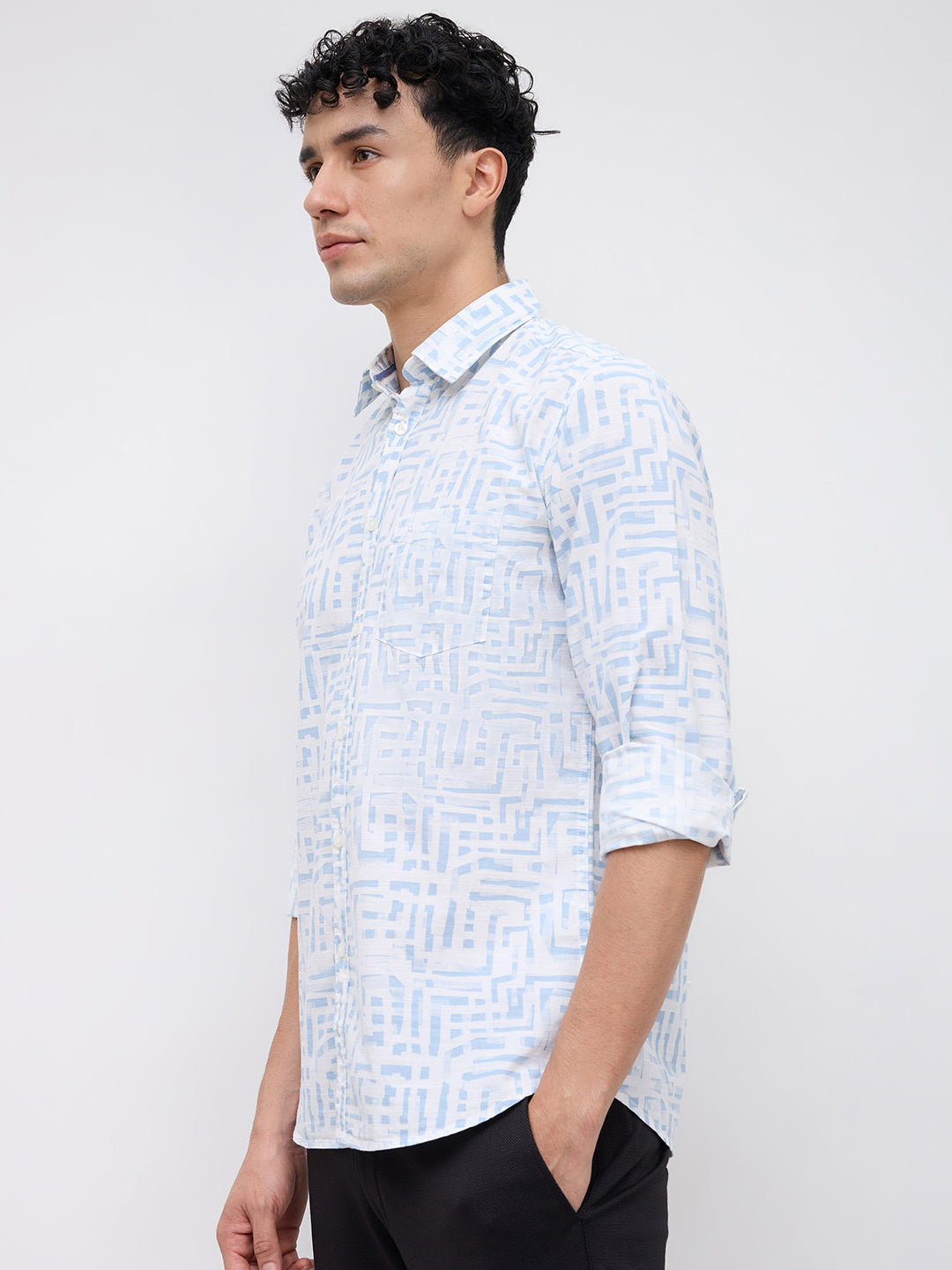 Parx Blue Casual Shirt