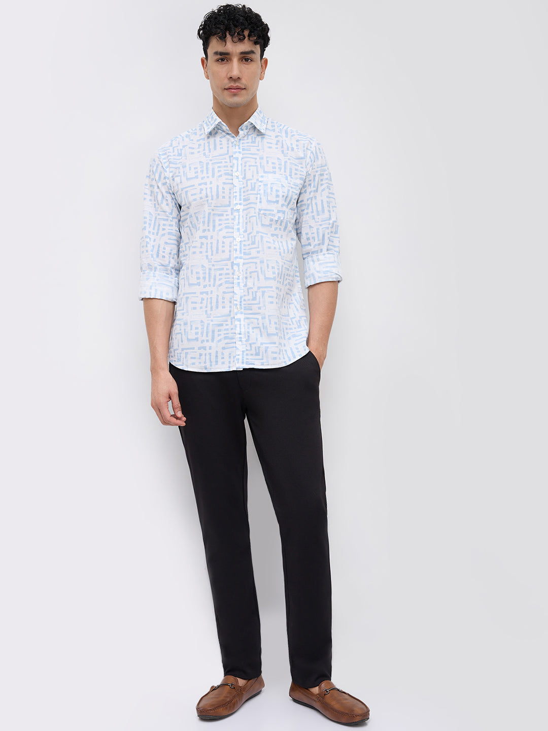 Parx Blue Casual Shirt