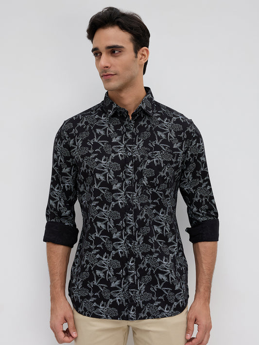 Parx Black Casual Shirt