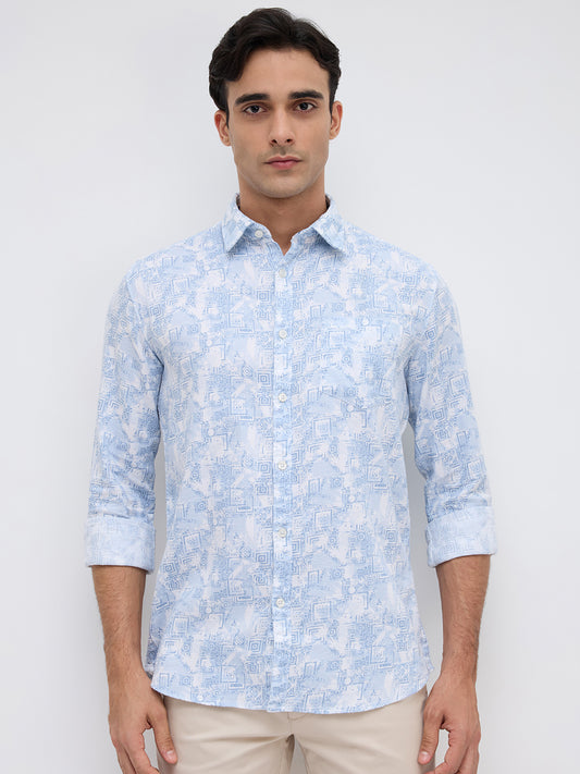 Parx Blue Casual Shirt