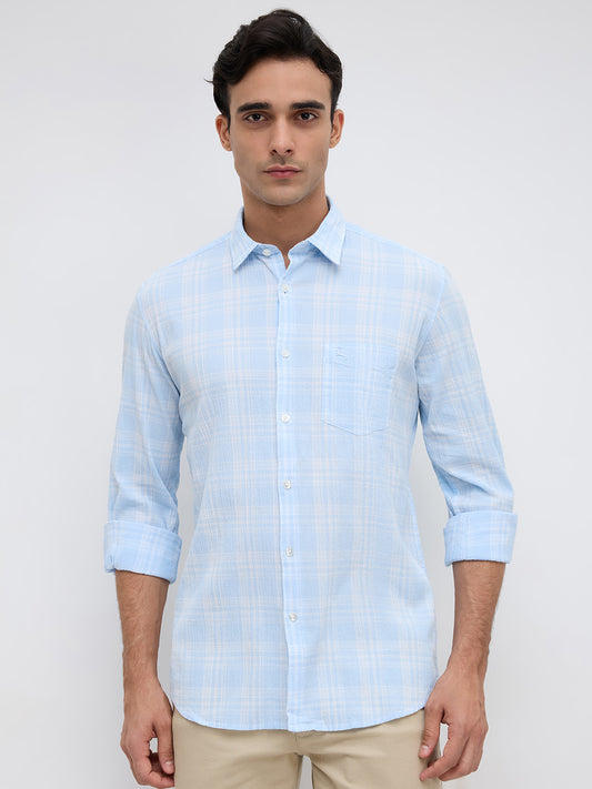 Parx Blue Casual Shirt