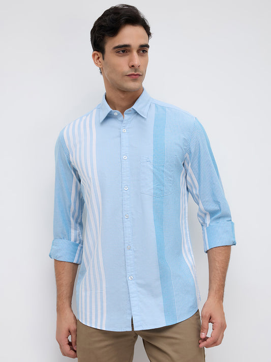 Parx Blue Casual Shirt