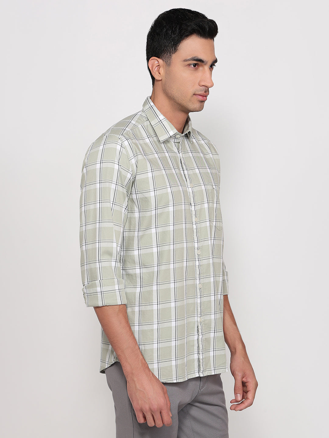 Parx Green Casual Shirt