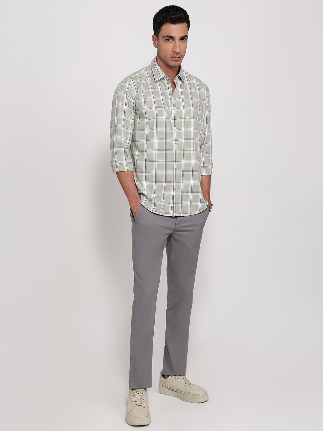 Parx Green Casual Shirt