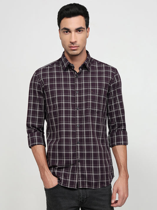 Parx Maroon Casual Shirt