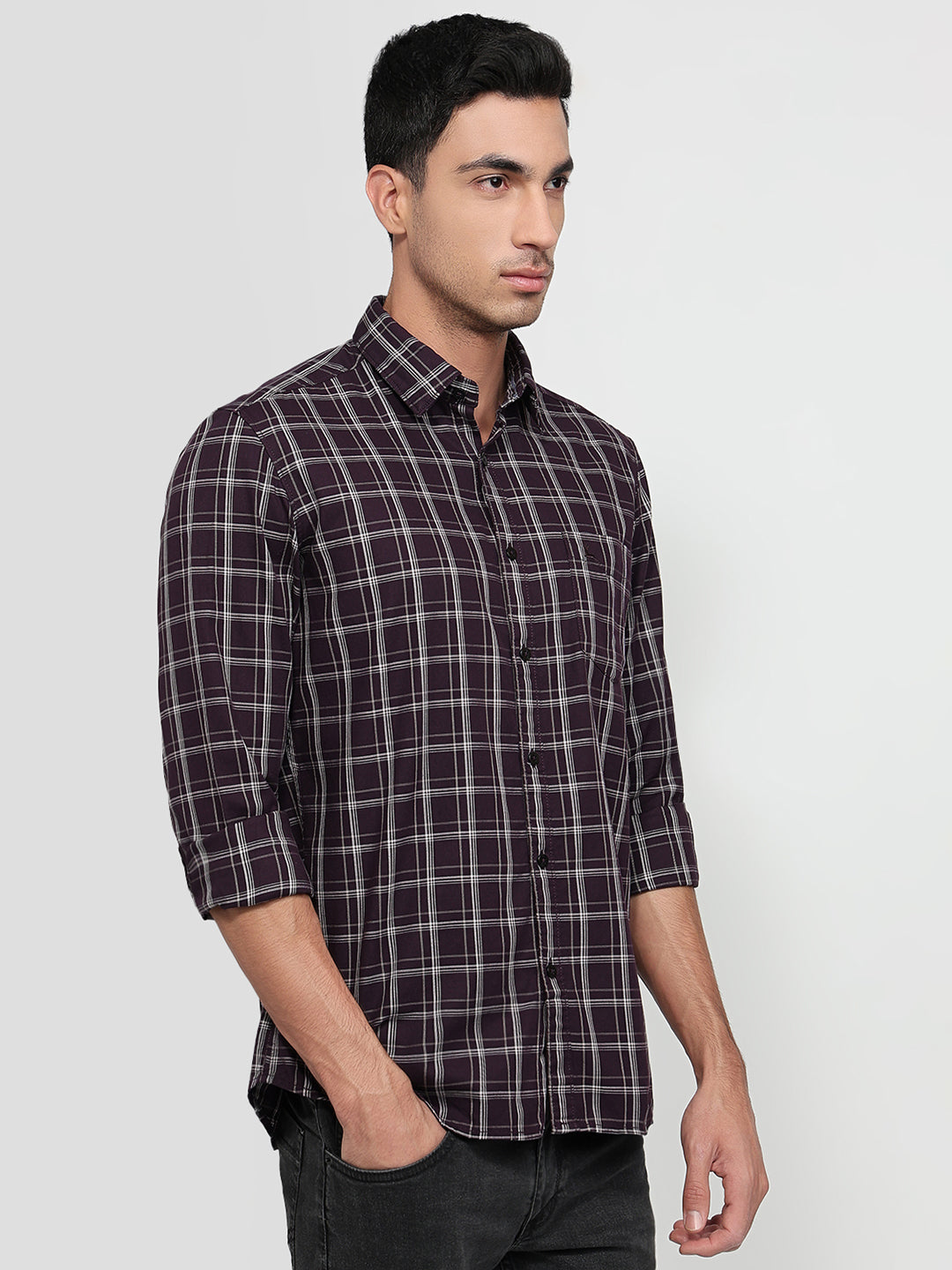 Parx Maroon Casual Shirt