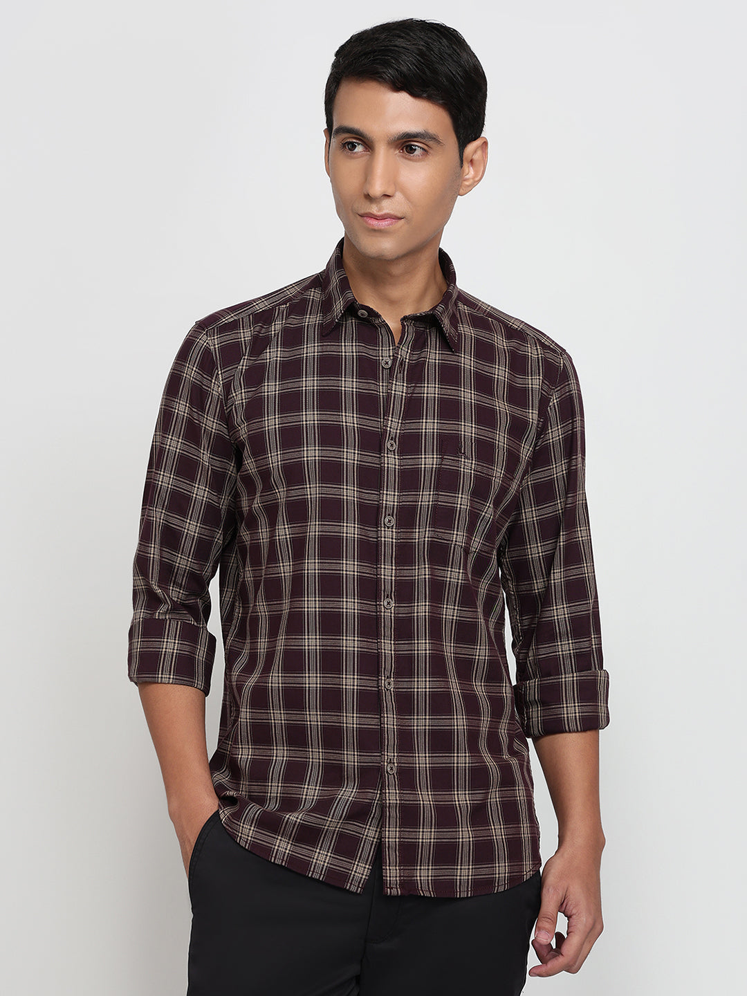 Parx Maroon Casual Shirt