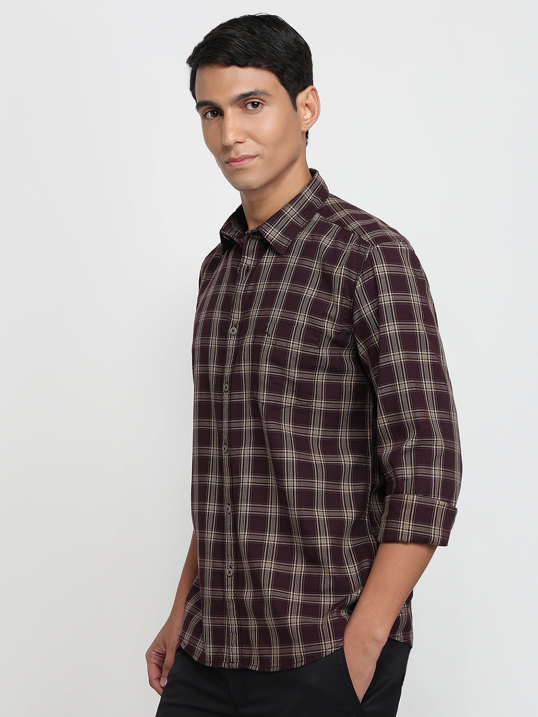 Parx Maroon Casual Shirt