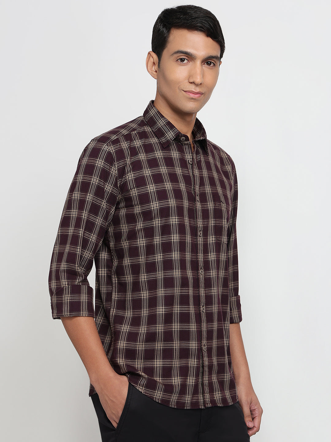 Parx Maroon Casual Shirt
