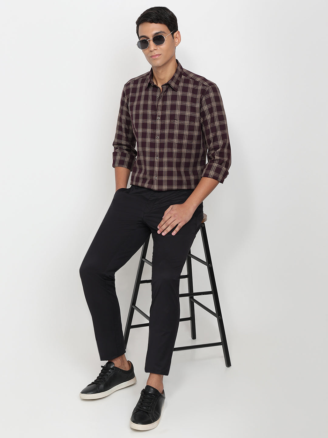 Parx Maroon Casual Shirt