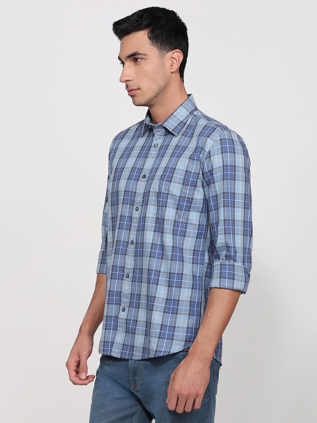Parx Blue Casual Shirt
