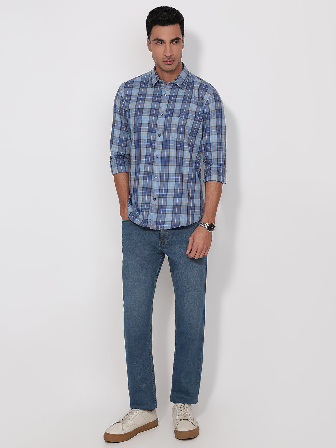 Parx Blue Casual Shirt