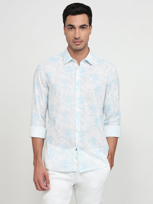 Parx Blue Casual Shirt
