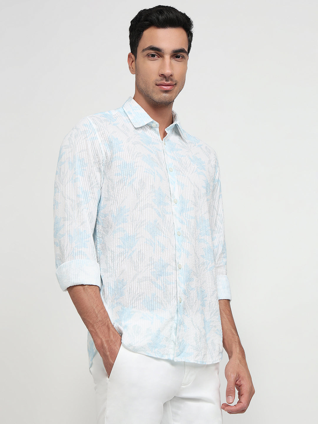 Parx Blue Casual Shirt