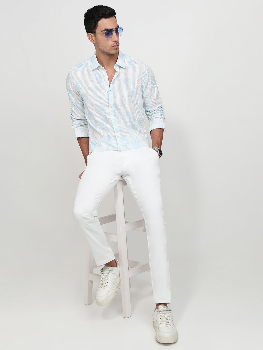 Parx Blue Casual Shirt