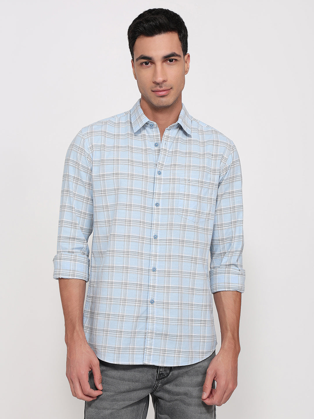Parx Blue Casual Shirt
