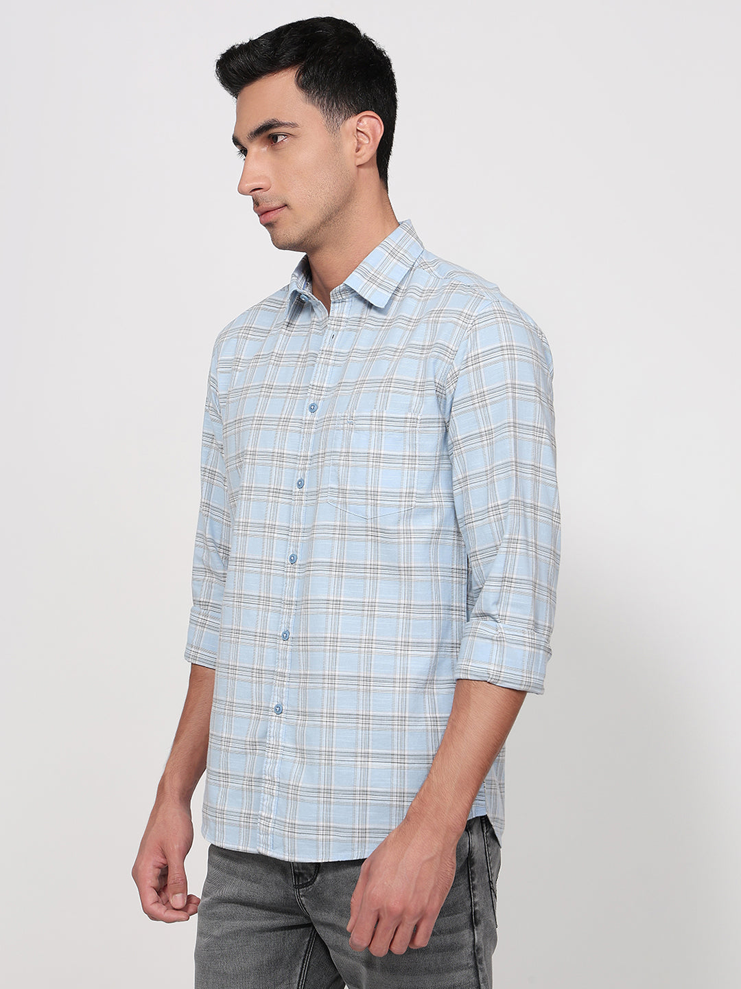 Parx Blue Casual Shirt