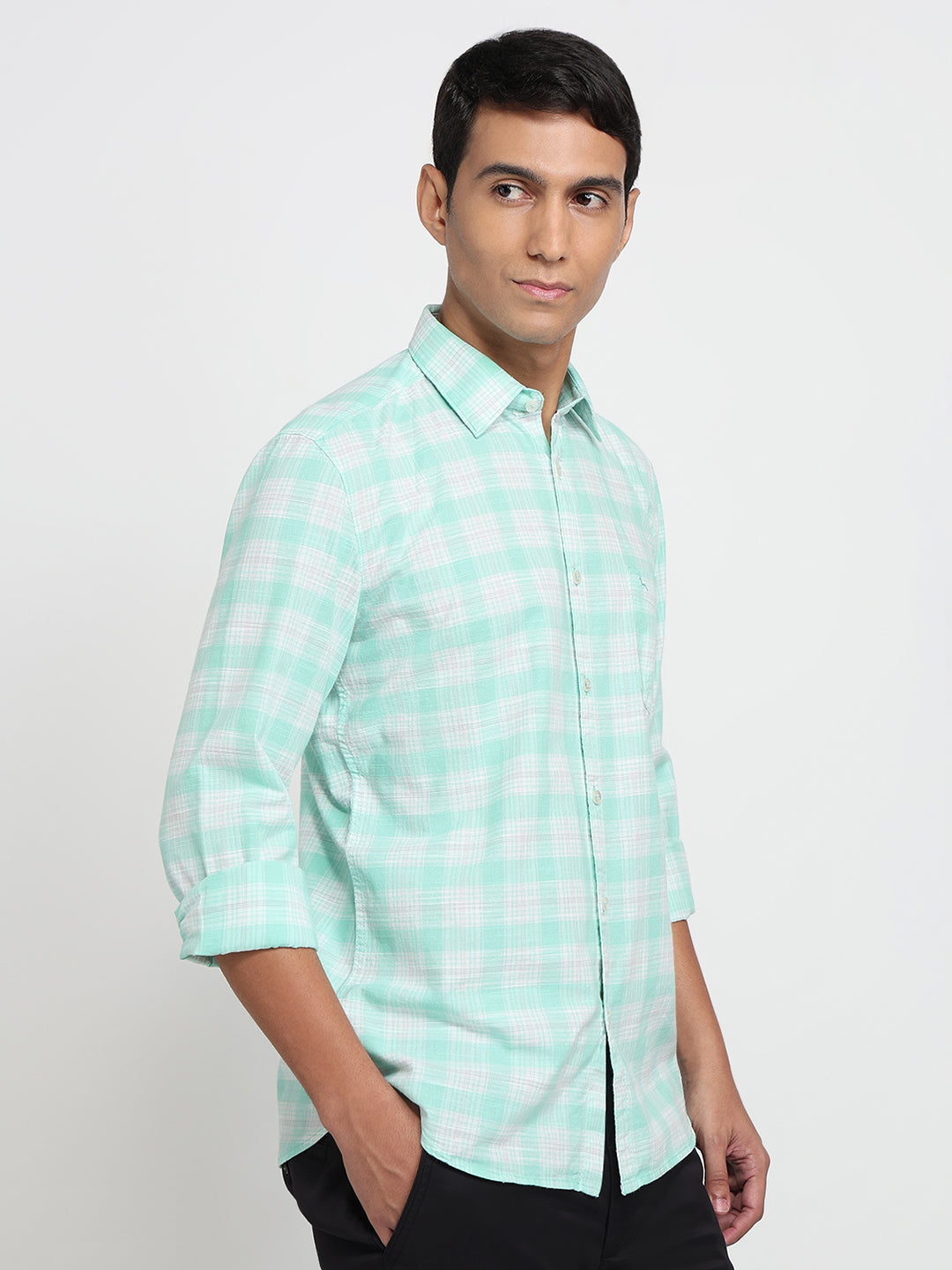 Parx Green Casual Shirt