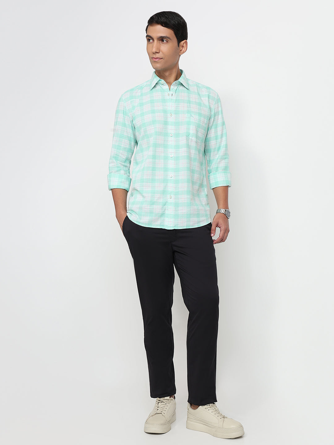 Parx Green Casual Shirt