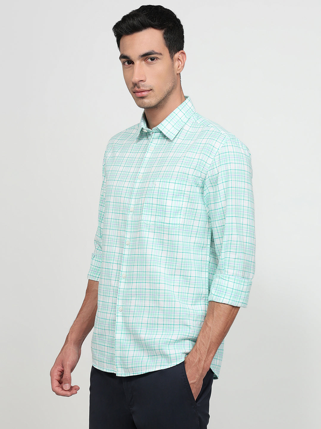 Parx Green Casual Shirt