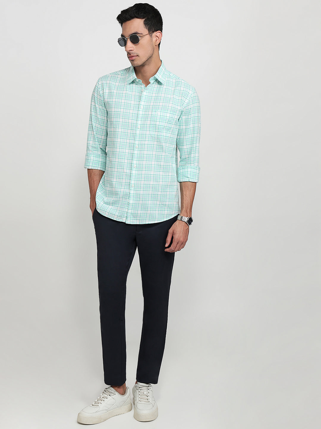 Parx Green Casual Shirt