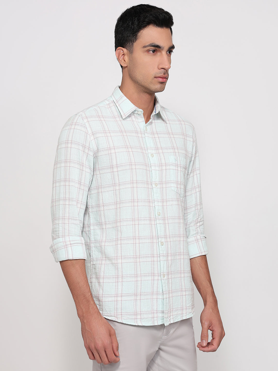 Parx Blue Casual Shirt