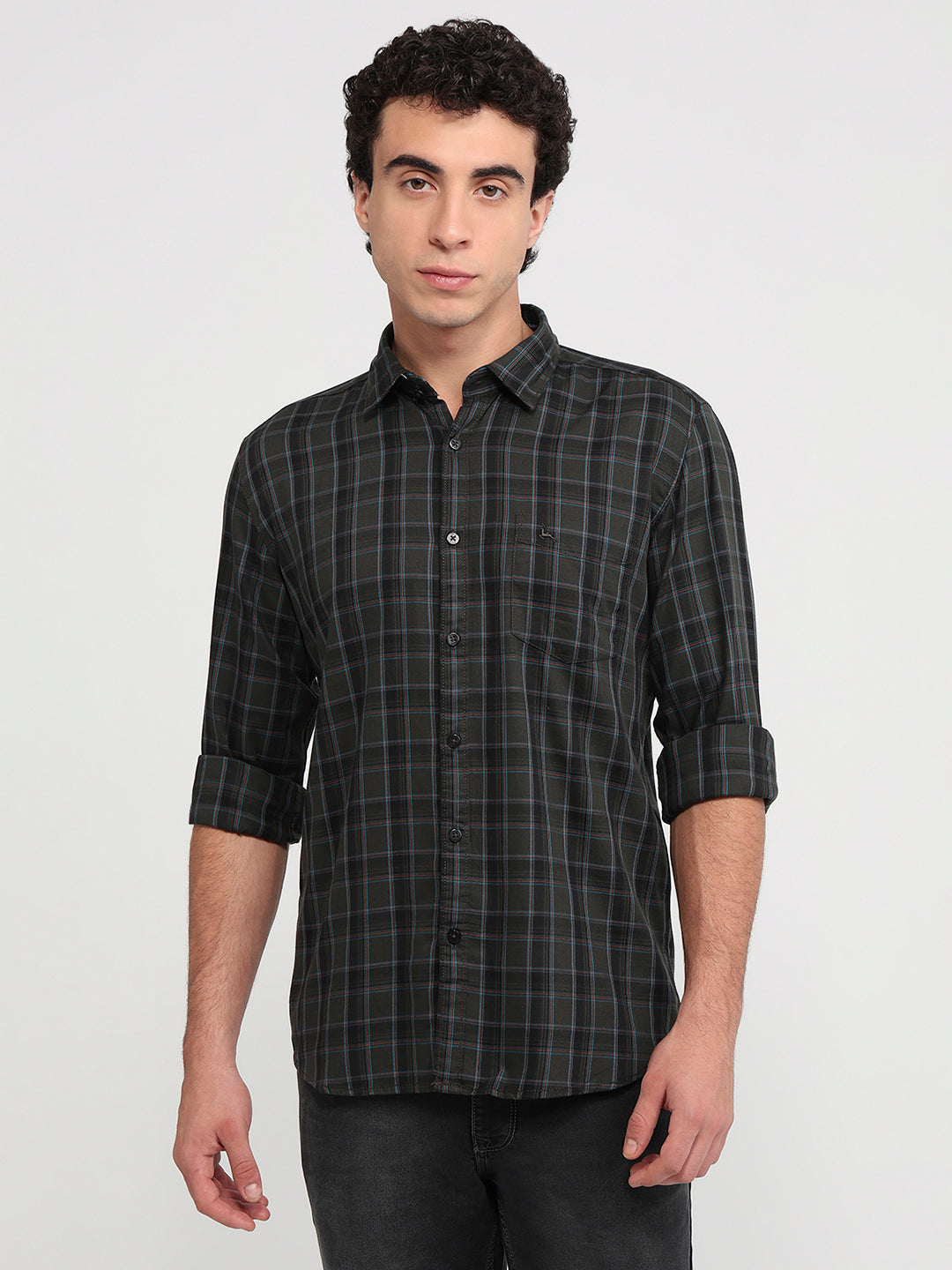 Parx Green Casual Shirt