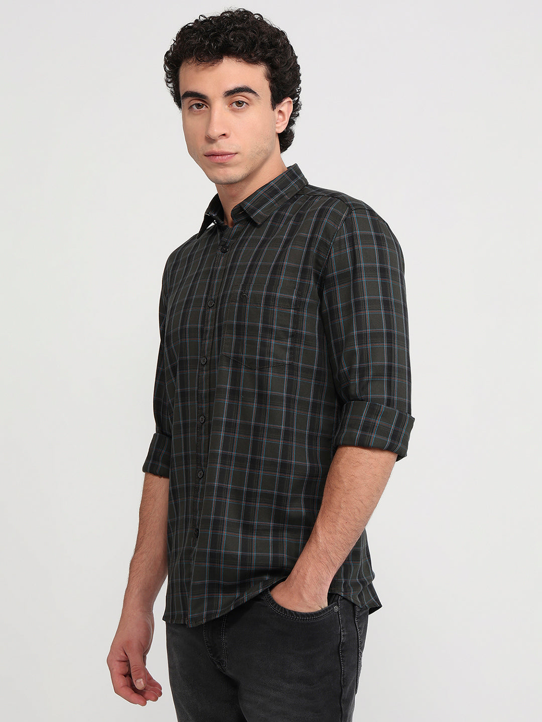 Parx Green Casual Shirt