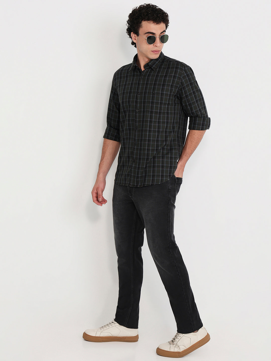 Parx Green Casual Shirt