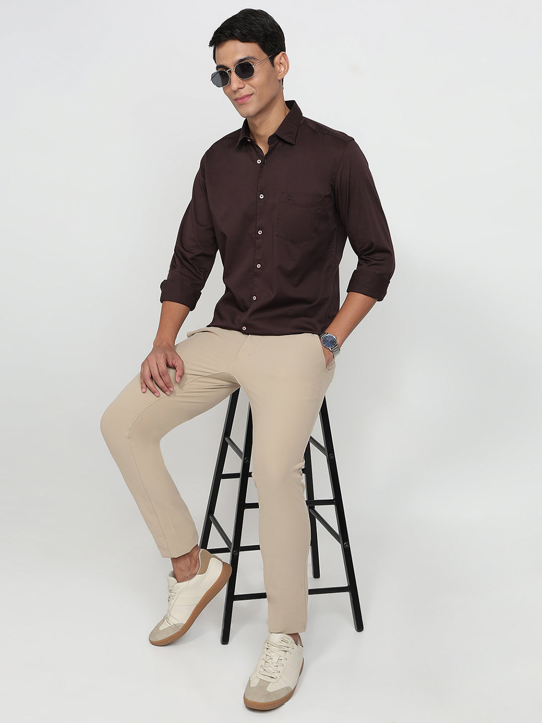 Parx Brown Casual Shirt