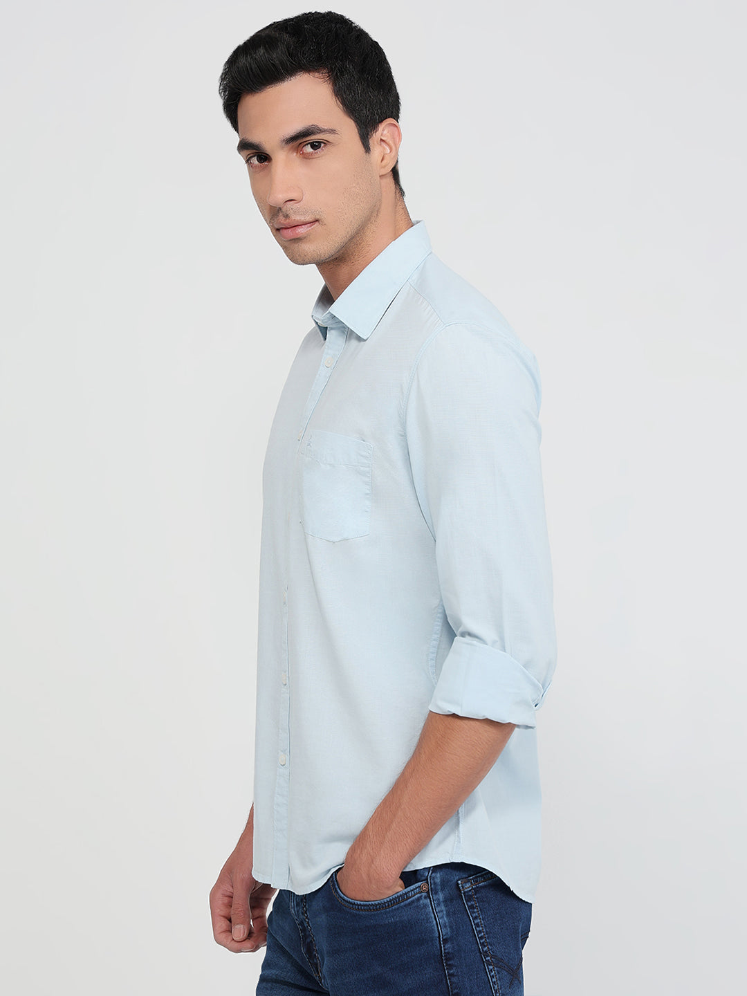 Parx Blue Casual Shirt
