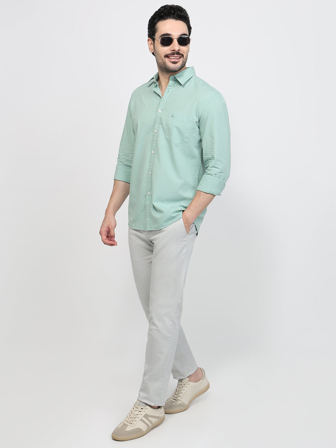 Parx Green Casual Shirt