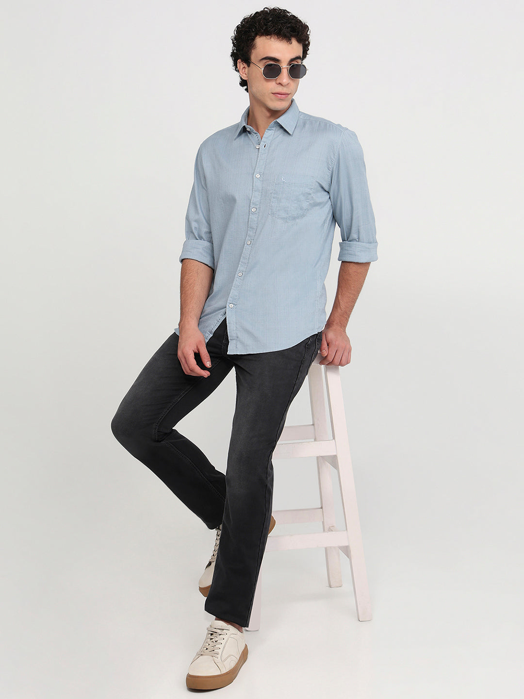 Parx Blue Casual Shirt