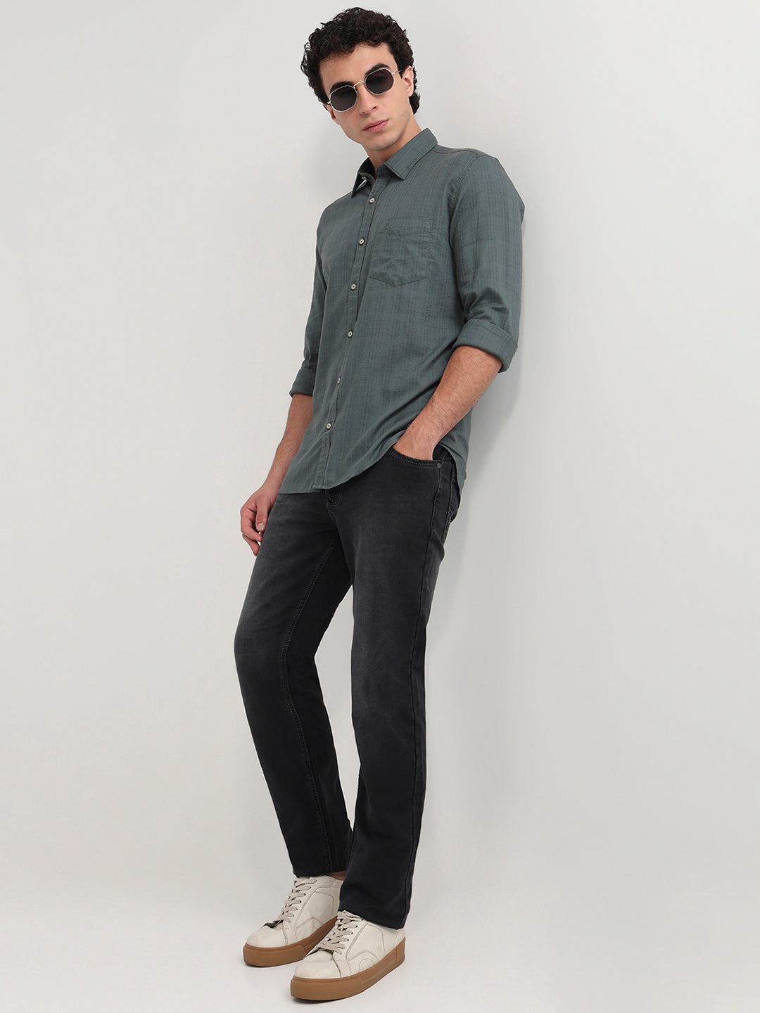 Parx Green Casual Shirt