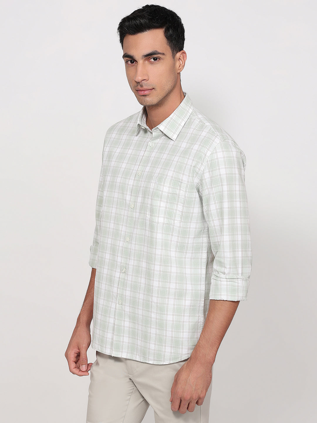 Parx Green Casual Shirt