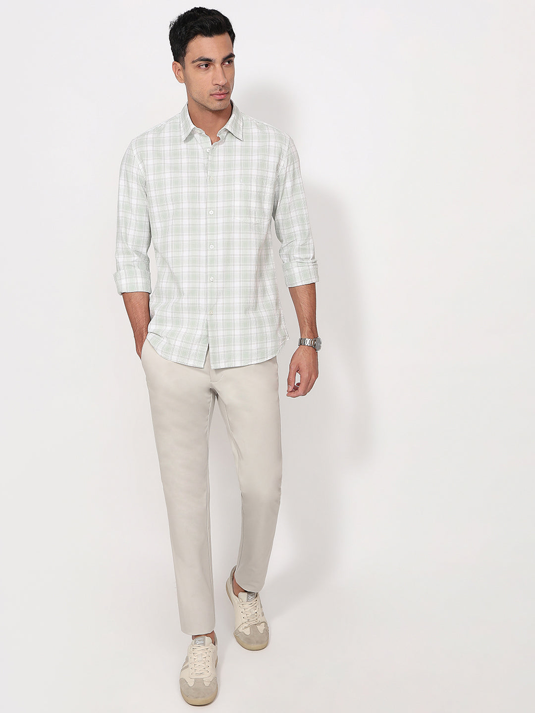 Parx Green Casual Shirt