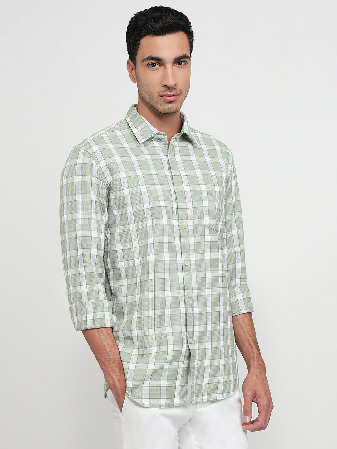 Parx Green Casual Shirt