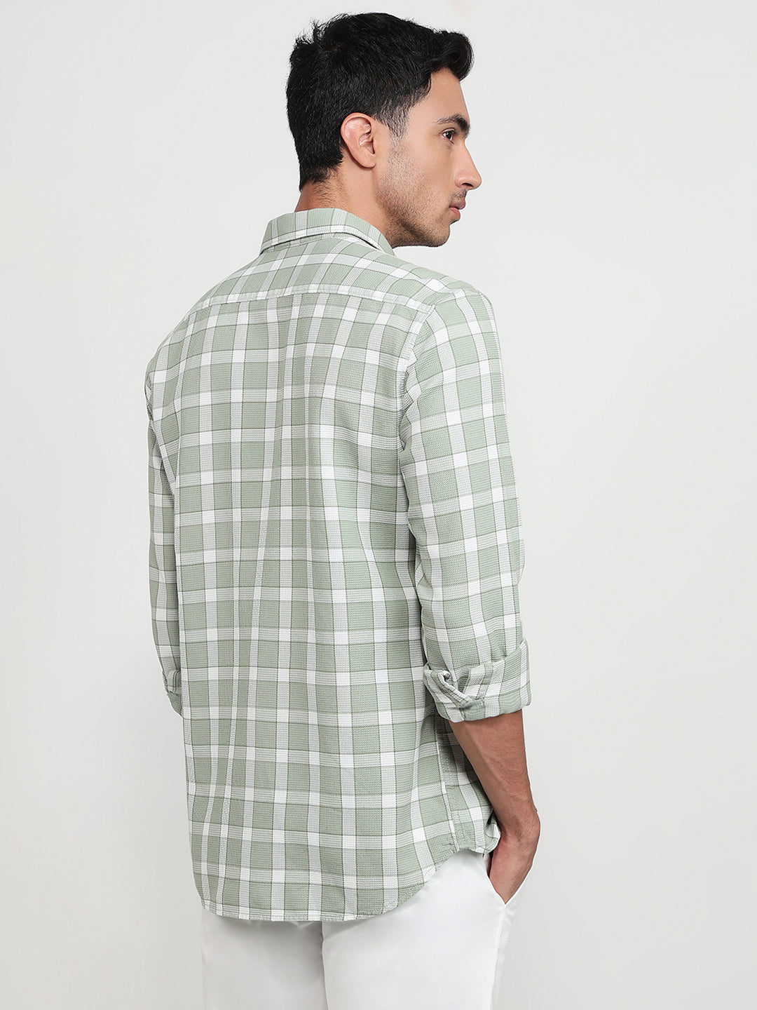 Parx Green Casual Shirt